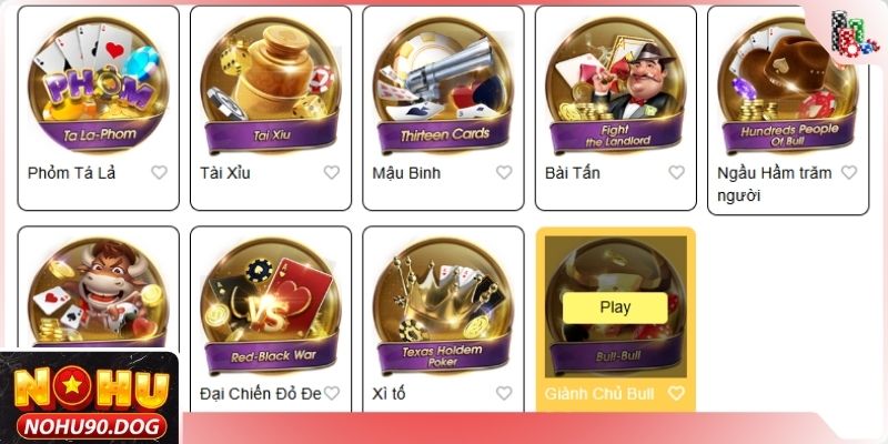 Đôi nét về sảnh game bài NOHU90